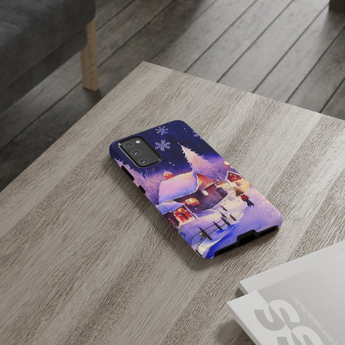 Christmas Homes in the Snow - Impact Resistant Phone Case